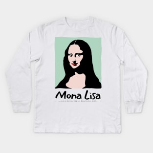 Retro Mona Lisa Kids Long Sleeve T-Shirt